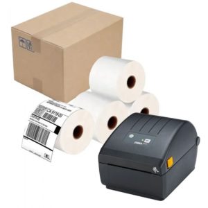 Zebra ZD220D Shipping Labels Starter Package with 10 Rolls of 4×6 Labels