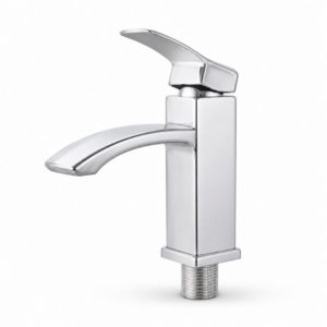 Curved Single-Lever Basin Mixer Tap – Chrome – SS201