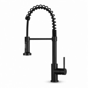 Commercial Spring Pull-Out Kitchen Mixer Tap – Matt Black – SS201