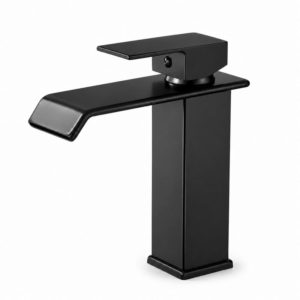 Square Waterfall Basin Mixer Tap – Matt Black – SS304