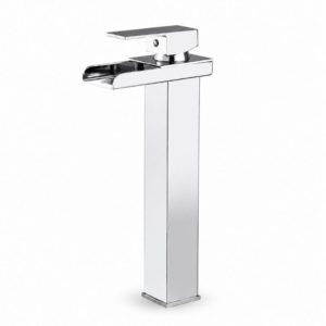 Tall Open-Spout Waterfall Basin Mixer Tap – Chrome – SS304