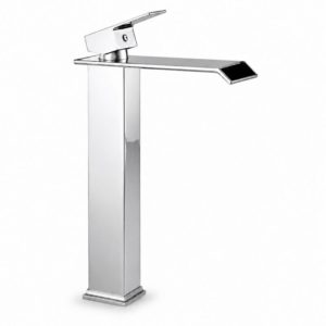 Tall Square Waterfall Basin Mixer Tap – Chrome – SS201