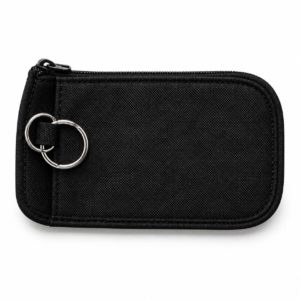 Single black ACENTIX cloth RFID key pouch with key ring