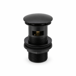 black slim head click-clack basin waste with overflow slot