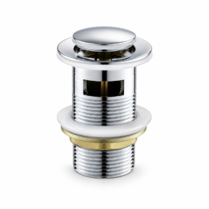 chrome slim head click-clack basin waste with overflow slot