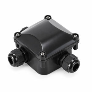 Black IP68 waterproof 3-way M20 junction box