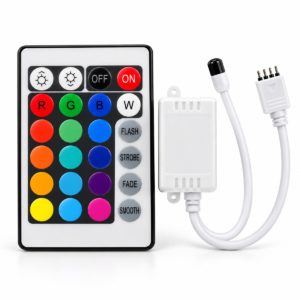 Mini 24-key IR remote controller for 3528 and 5050 RGB LED strips