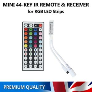 Standard 44-key IR remote controller and receiver for 3528 and 5050 RGB LED strips