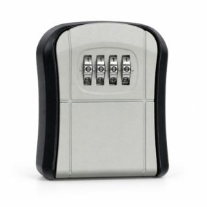 Small grey full zinc-alloy wall-mounted four-digit key safe