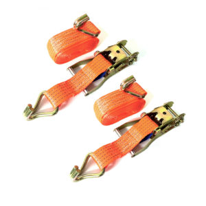 Orange 5 tonne 50mm ratchet strap with claw hooks